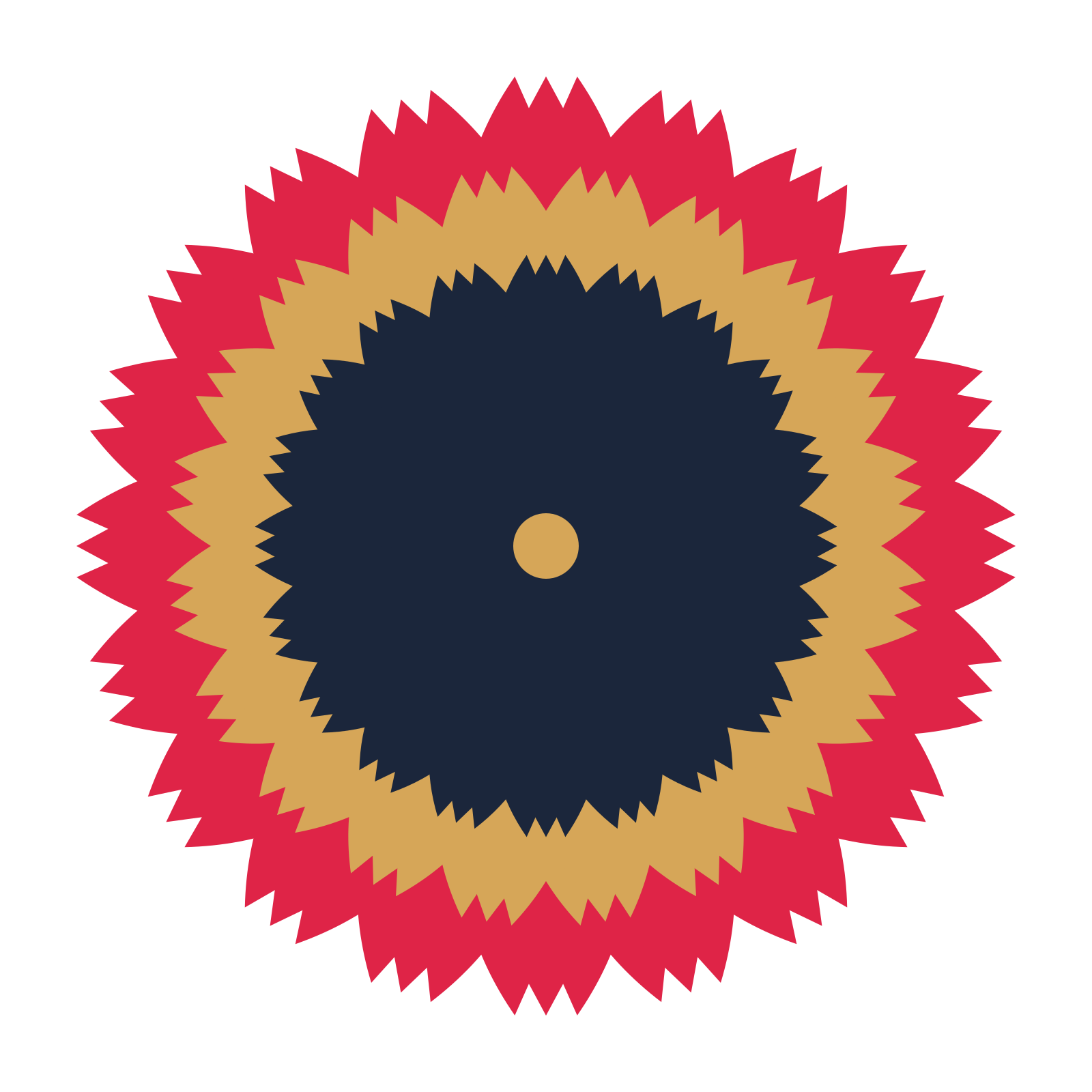 A layered tulip rosette with 20-fold radial symmetry and 3 alternating rings of petals.