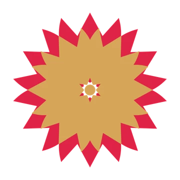 A layered tulip rosette with 6-fold radial symmetry and 2 alternating rings of petals.