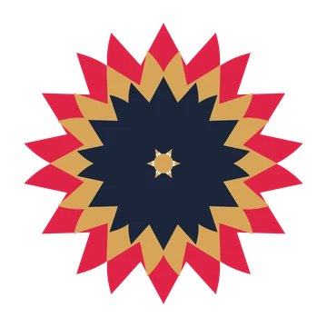 A layered tulip rosette with 6-fold radial symmetry and 3 alternating rings of petals.