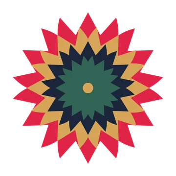A layered tulip rosette with 6-fold radial symmetry and 4 alternating rings of petals.