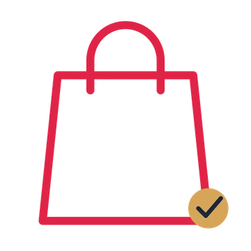 Retail shopping bag drawn as a accent icon with clean rounded lines.