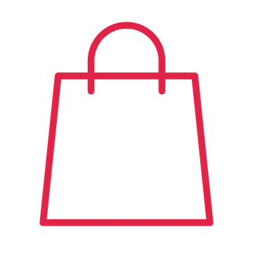 Retail shopping bag drawn as a outline icon with clean rounded lines.