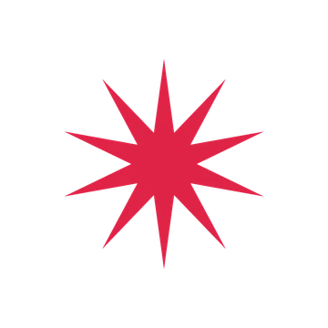 A single composition built around a 10-point sparkle with a slender contour.