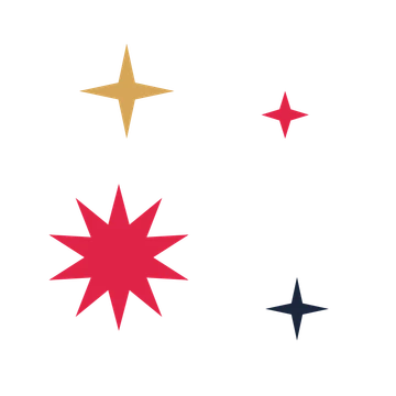 A corner composition built around a 10-point sparkle with a pointed contour.