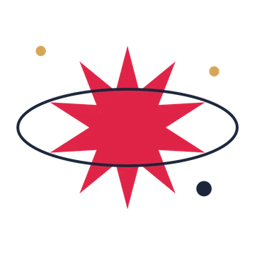 A orbit composition built around a 10-point sparkle with a pointed contour.