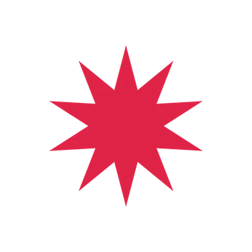 A single composition built around a 10-point sparkle with a pointed contour.