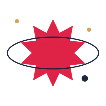 A orbit composition built around a 10-point sparkle with a balanced contour.