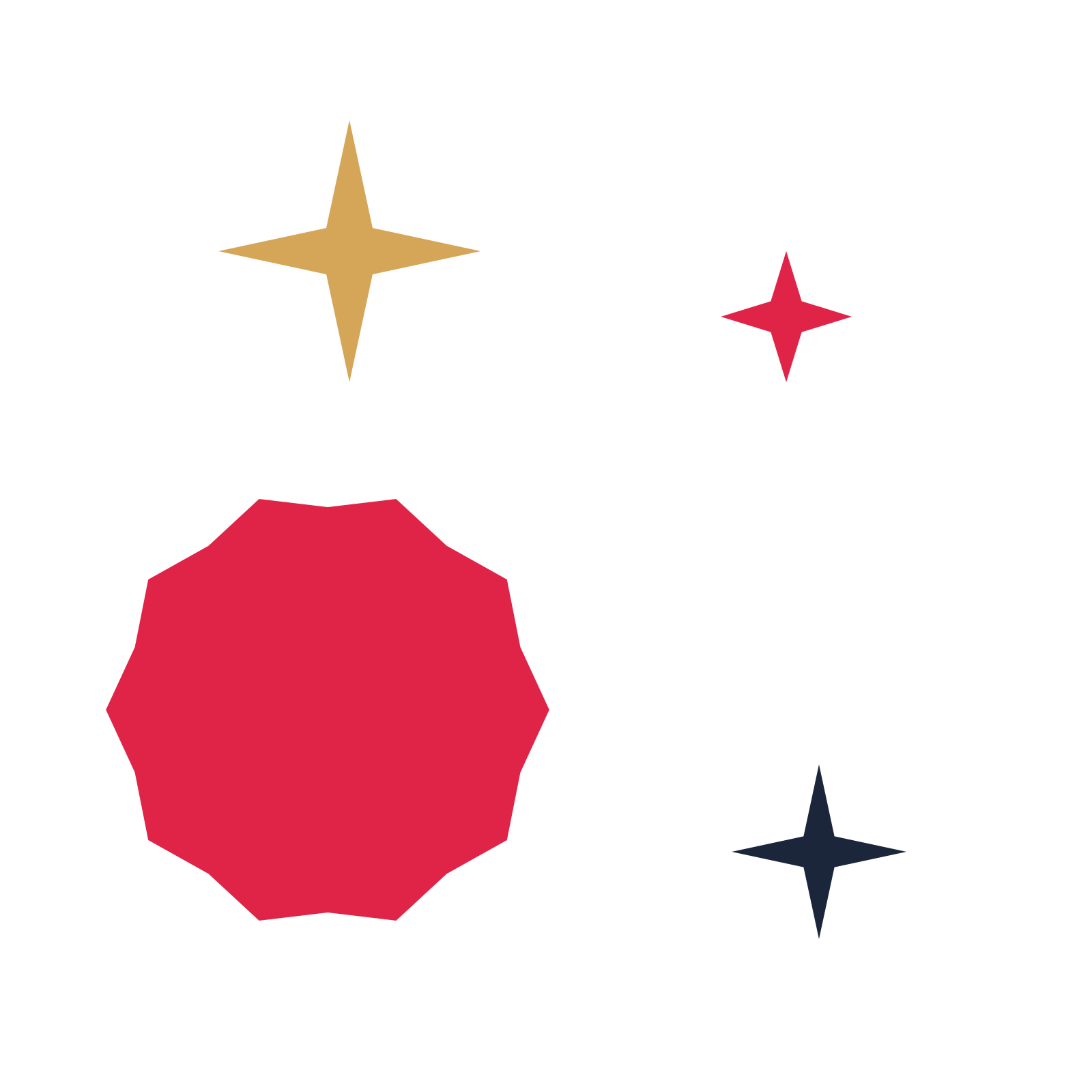 A corner composition built around a 10-point sparkle with a inverted contour.