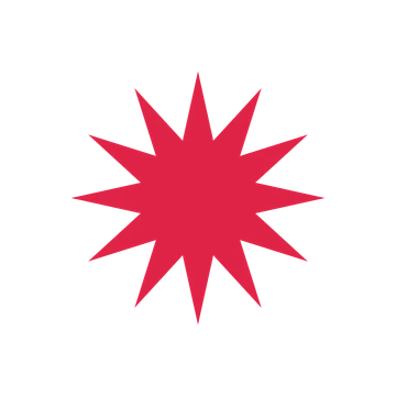A single composition built around a 12-point sparkle with a pointed contour.