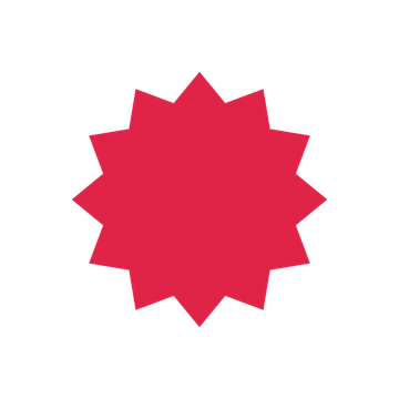 A single composition built around a 12-point sparkle with a broad contour.