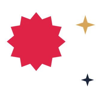 A trio composition built around a 12-point sparkle with a broad contour.