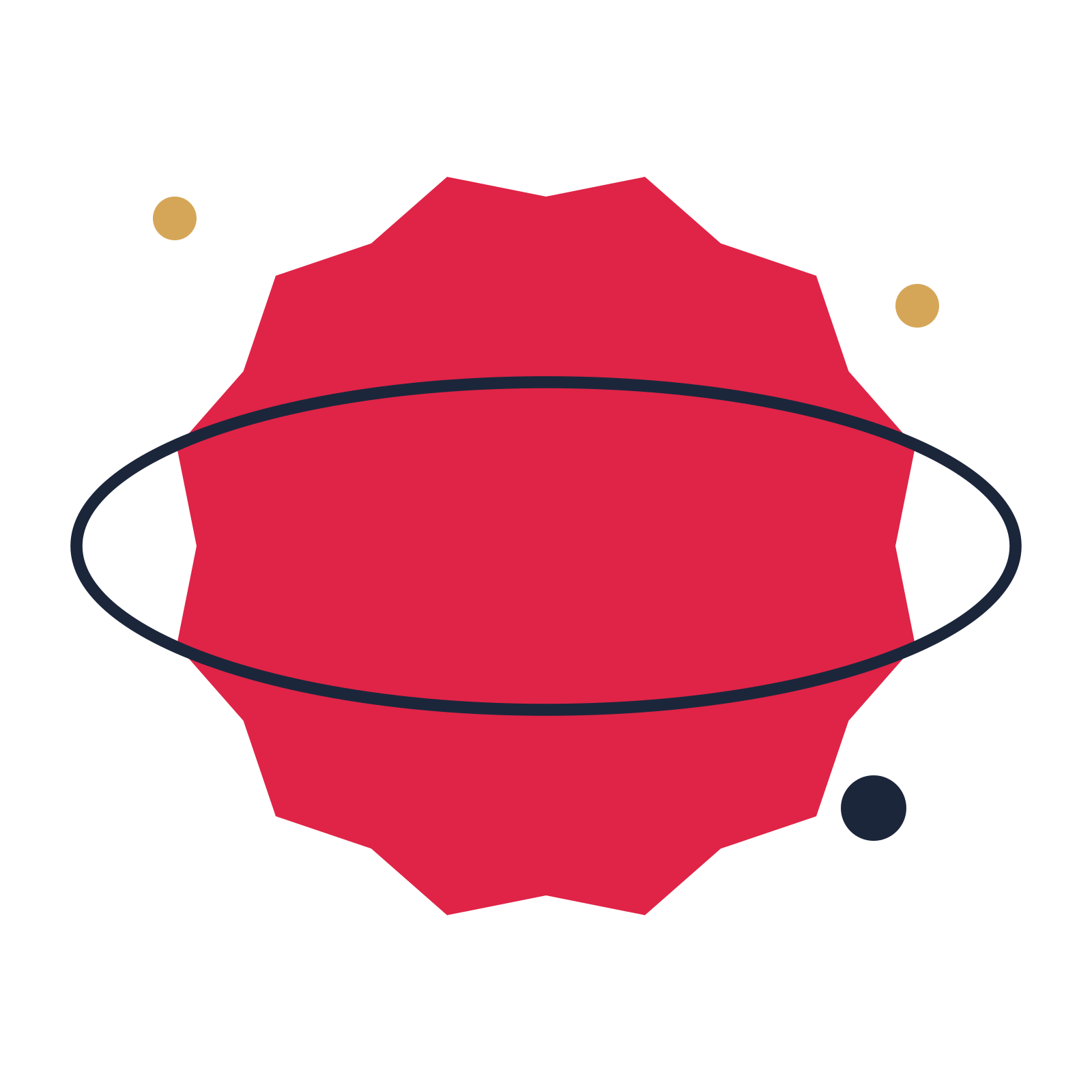 A orbit composition built around a 12-point sparkle with a inverted contour.