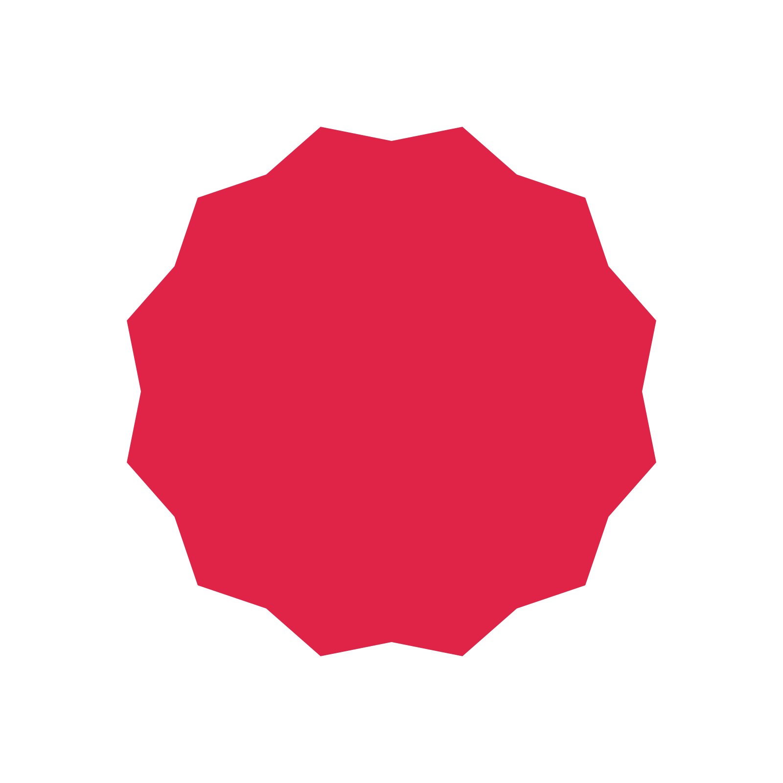 A single composition built around a 12-point sparkle with a inverted contour.