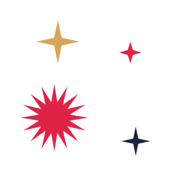 A corner composition built around a 16-point sparkle with a pointed contour.