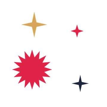 A corner composition built around a 16-point sparkle with a balanced contour.