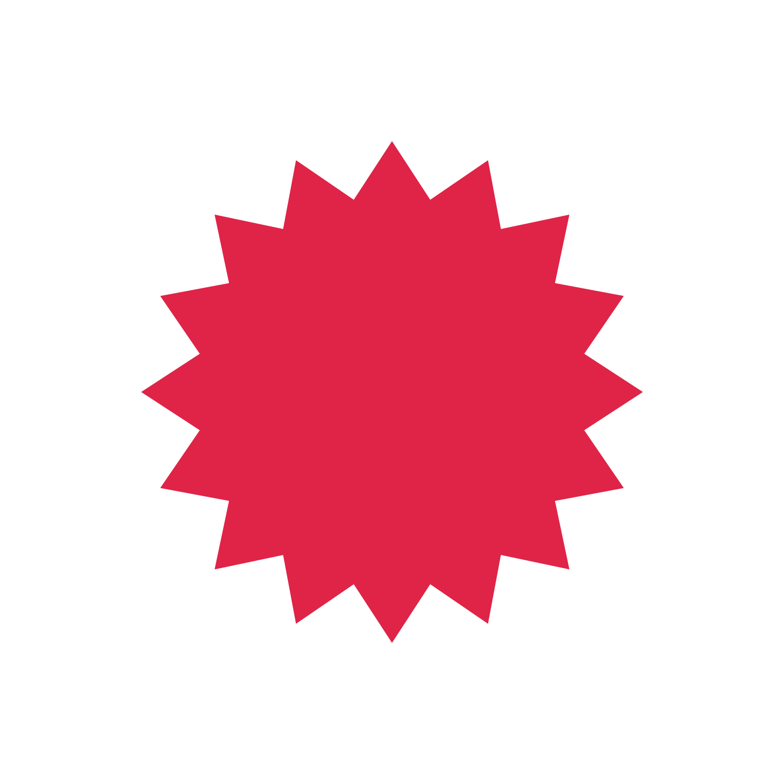 A single composition built around a 16-point sparkle with a broad contour.