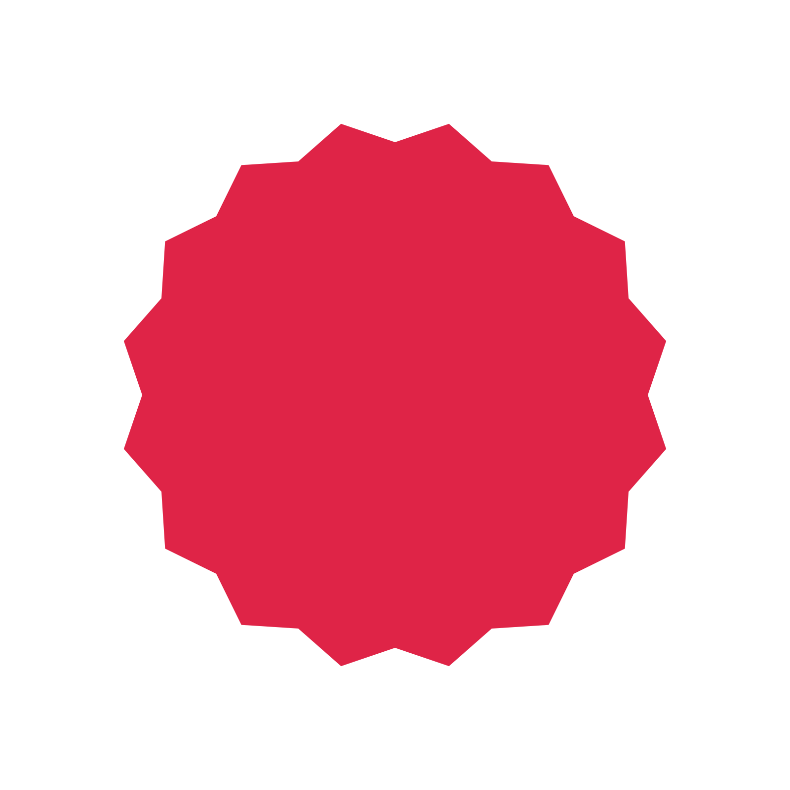 A single composition built around a 16-point sparkle with a inverted contour.