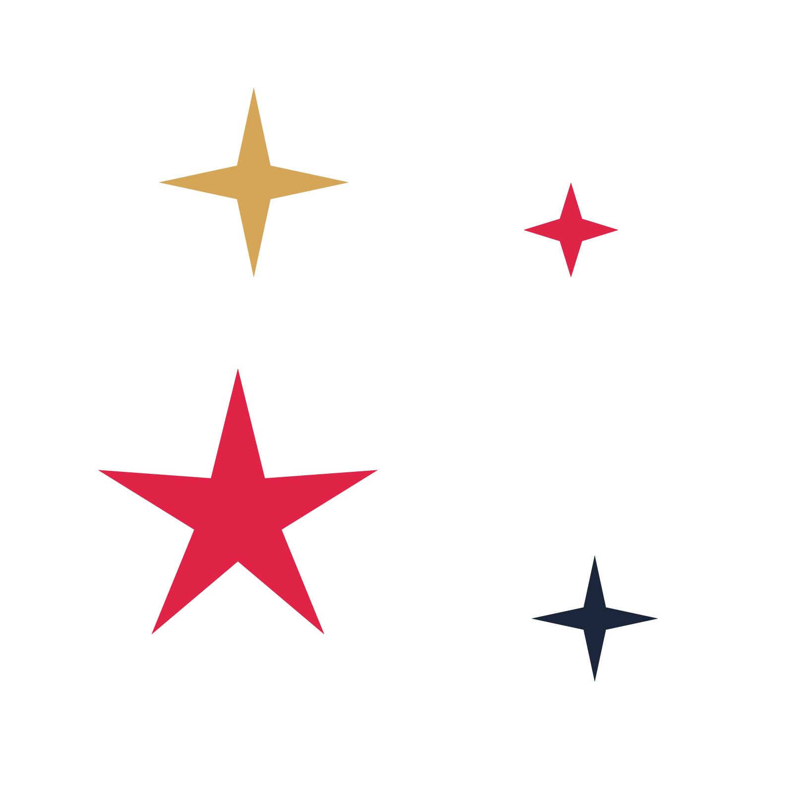 A corner composition built around a 5-point sparkle with a slender contour.