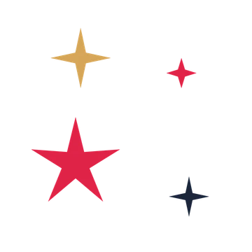 A corner composition built around a 5-point sparkle with a slender contour.