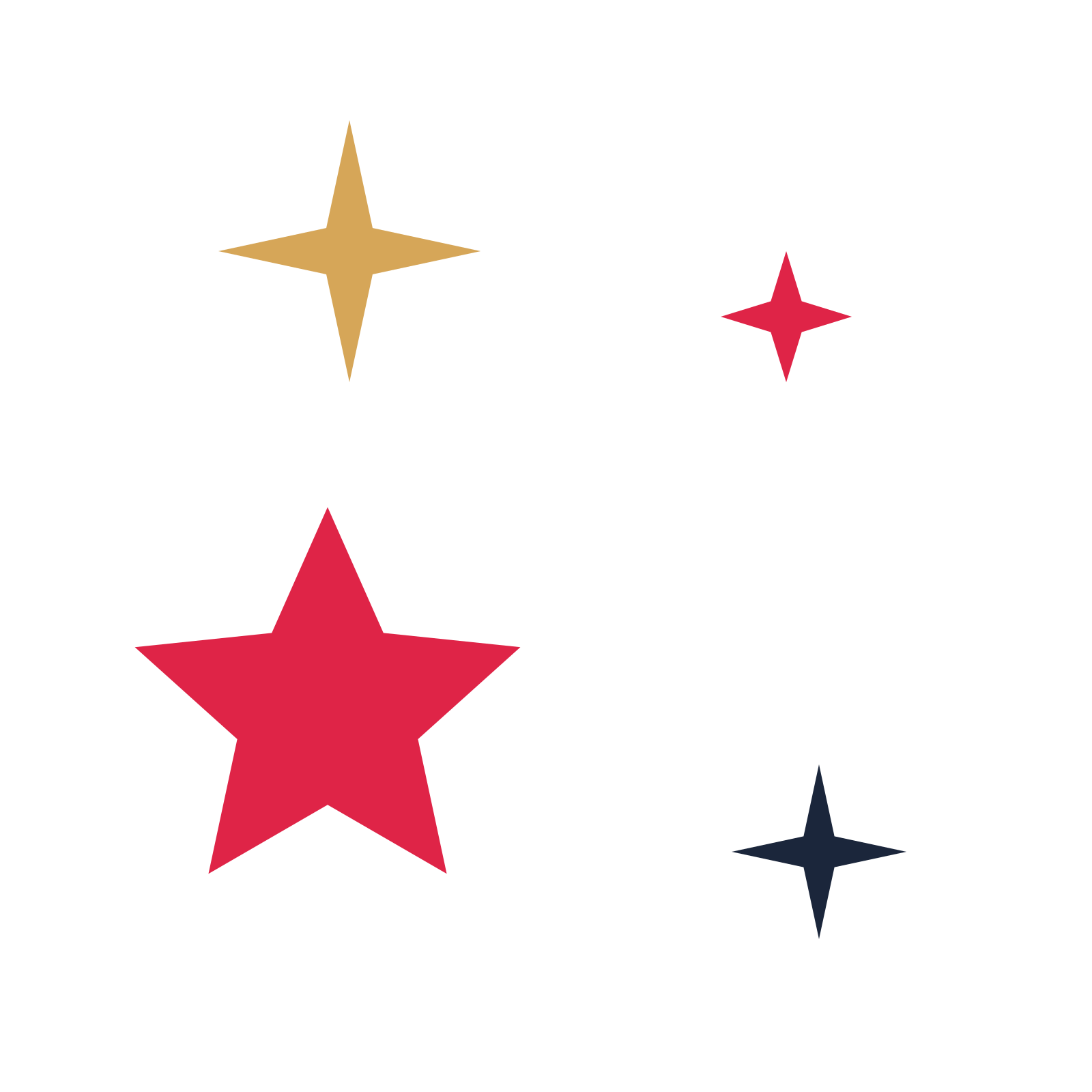 A corner composition built around a 5-point sparkle with a pointed contour.