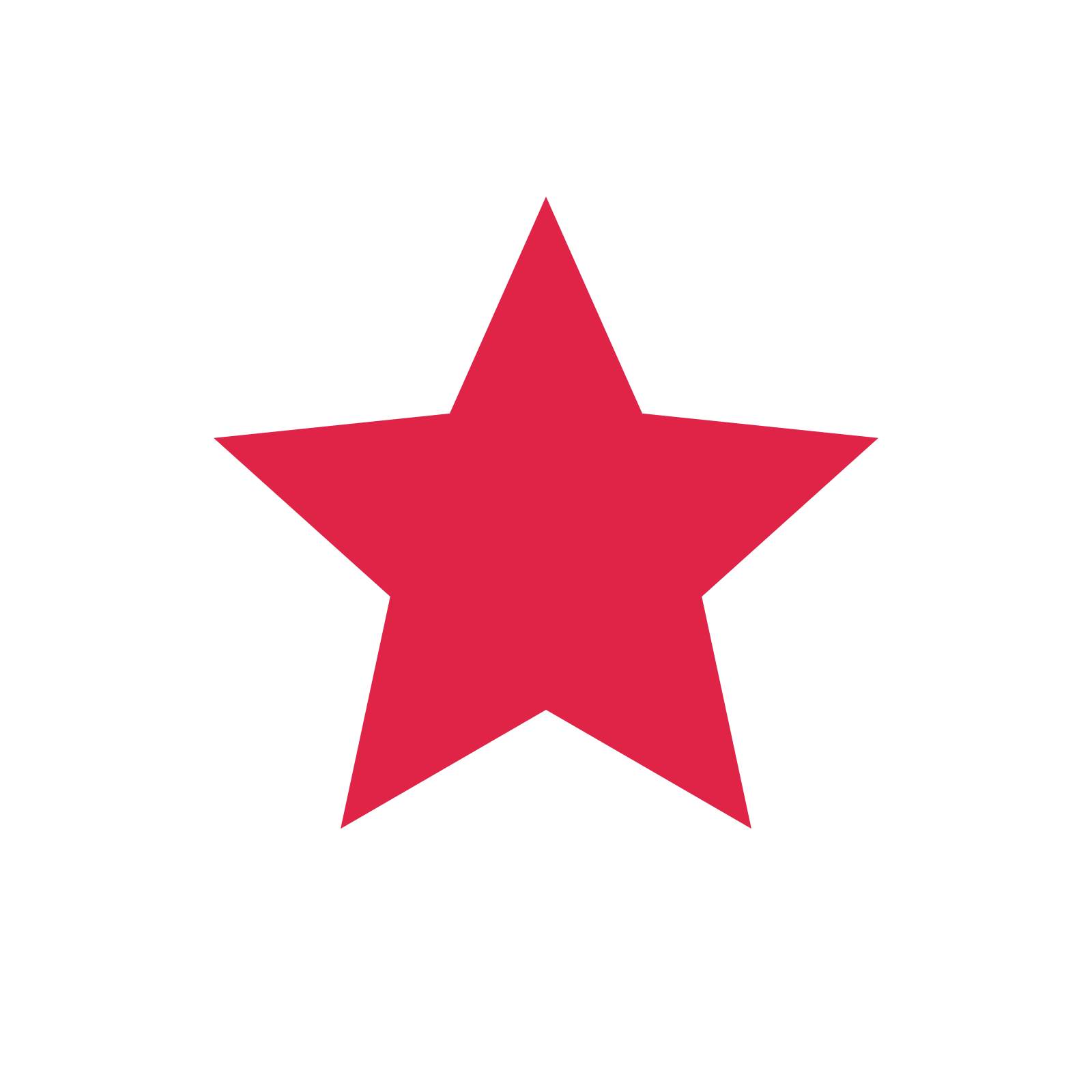 A single composition built around a 5-point sparkle with a pointed contour.
