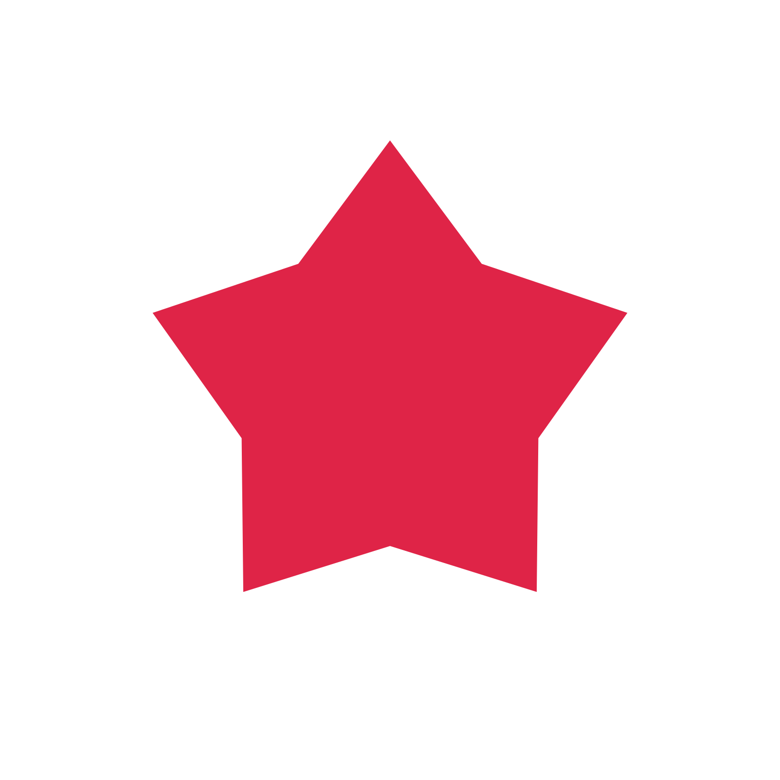 A single composition built around a 5-point sparkle with a balanced contour.