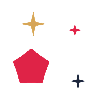 A corner composition built around a 5-point sparkle with a broad contour.