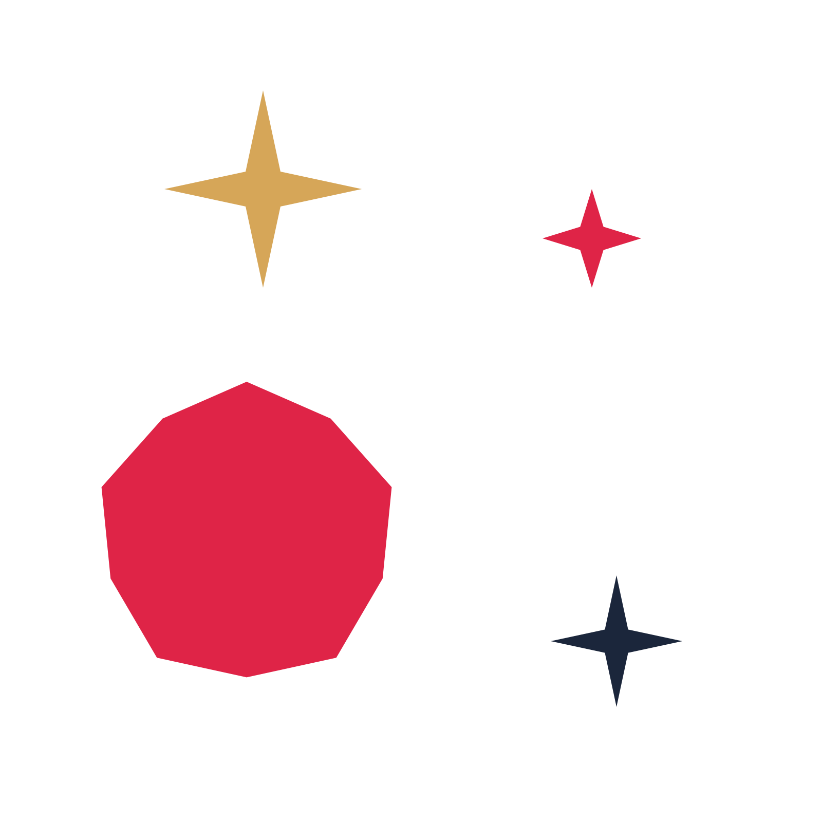 A corner composition built around a 5-point sparkle with a subtle contour.