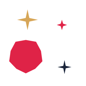 A corner composition built around a 5-point sparkle with a inverted contour.