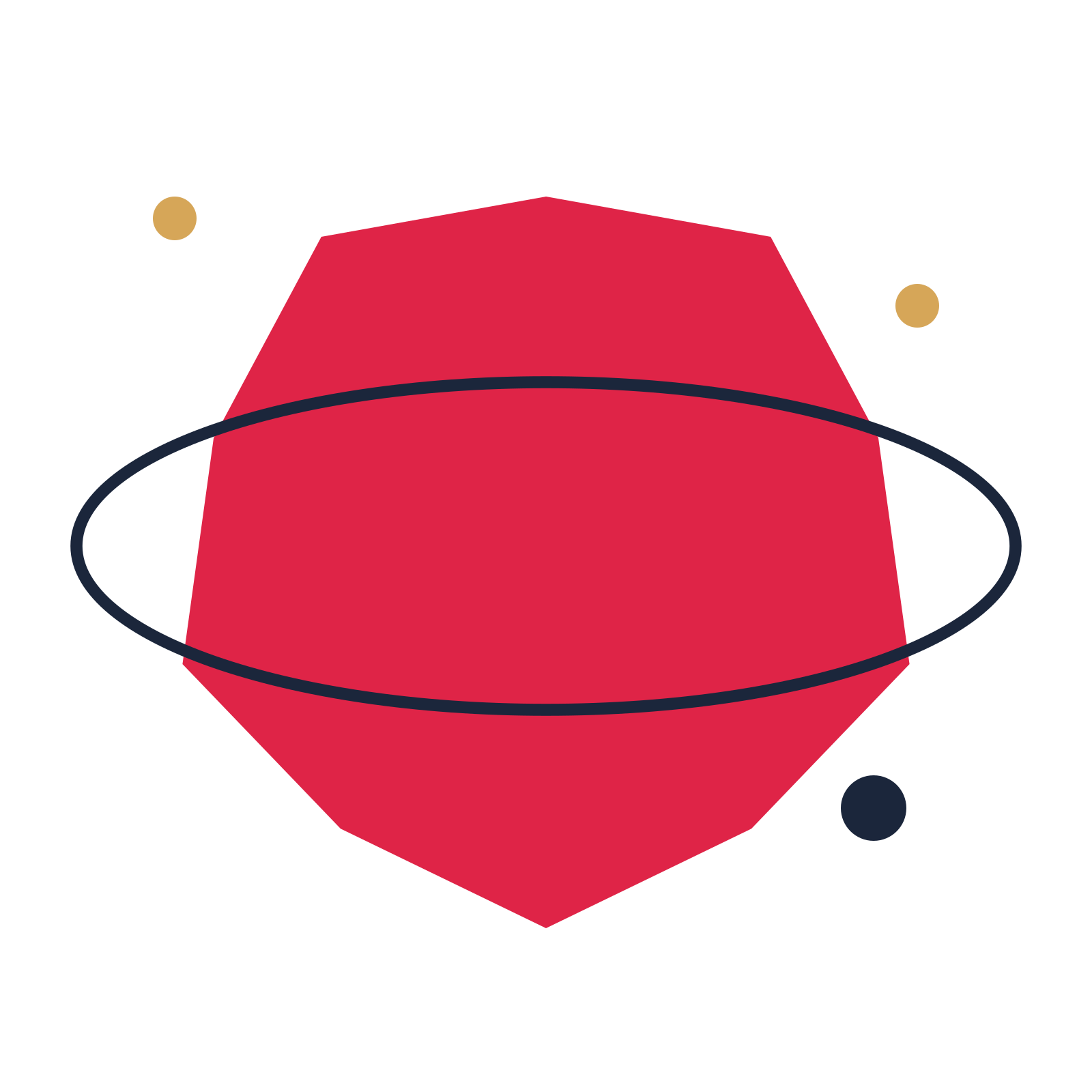 A orbit composition built around a 5-point sparkle with a inverted contour.