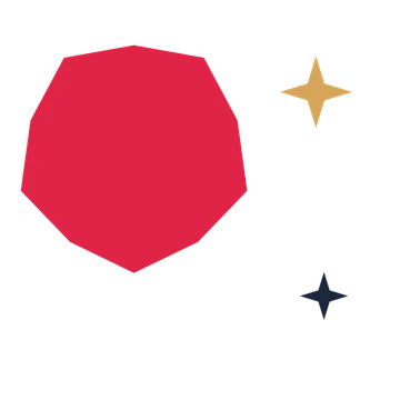 A trio composition built around a 5-point sparkle with a inverted contour.