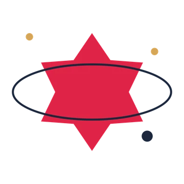 A orbit composition built around a 6-point sparkle with a balanced contour.