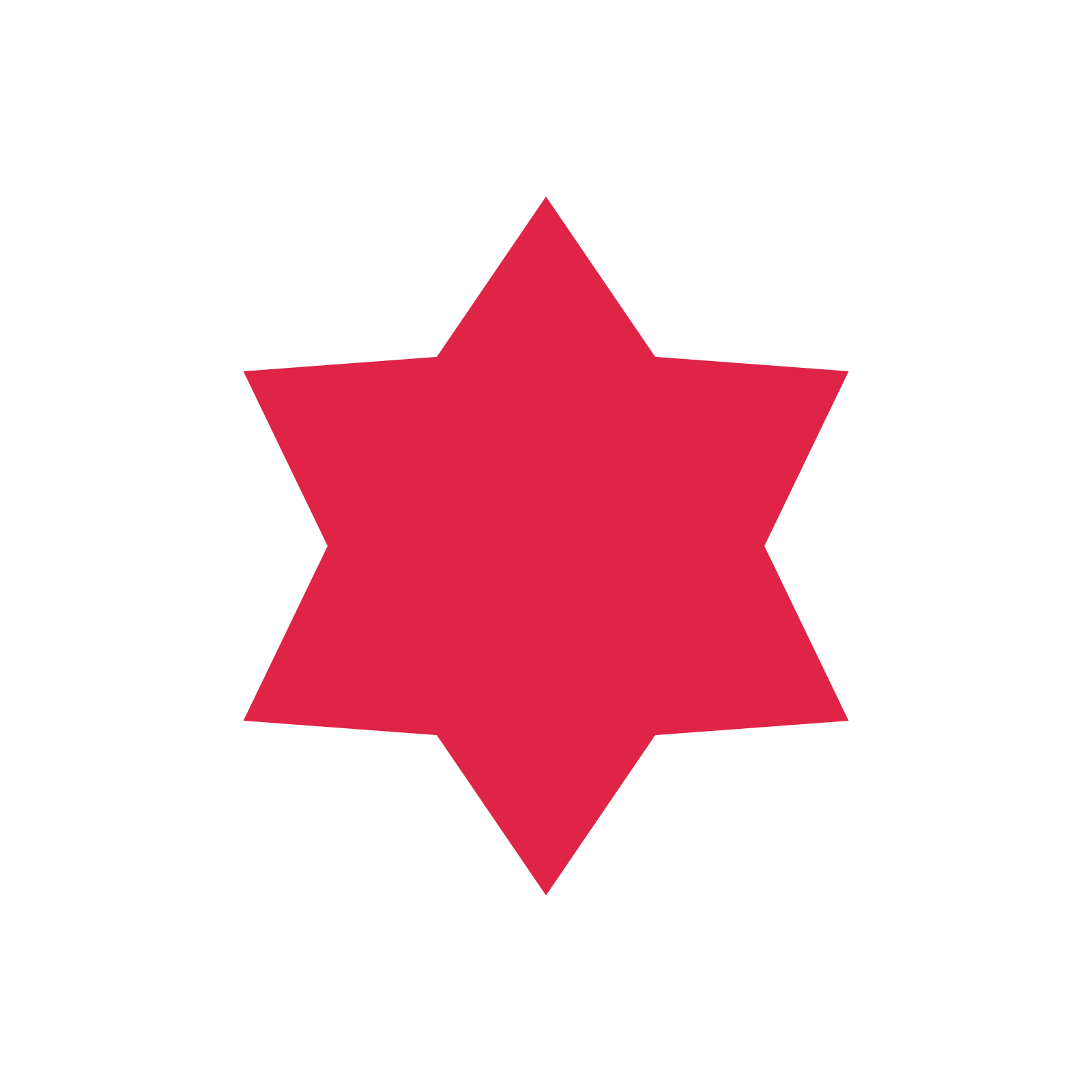 A single composition built around a 6-point sparkle with a balanced contour.