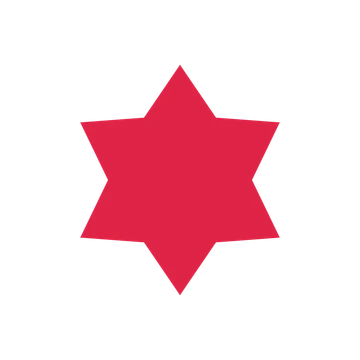 A single composition built around a 6-point sparkle with a balanced contour.