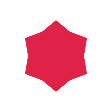 A single composition built around a 6-point sparkle with a broad contour.