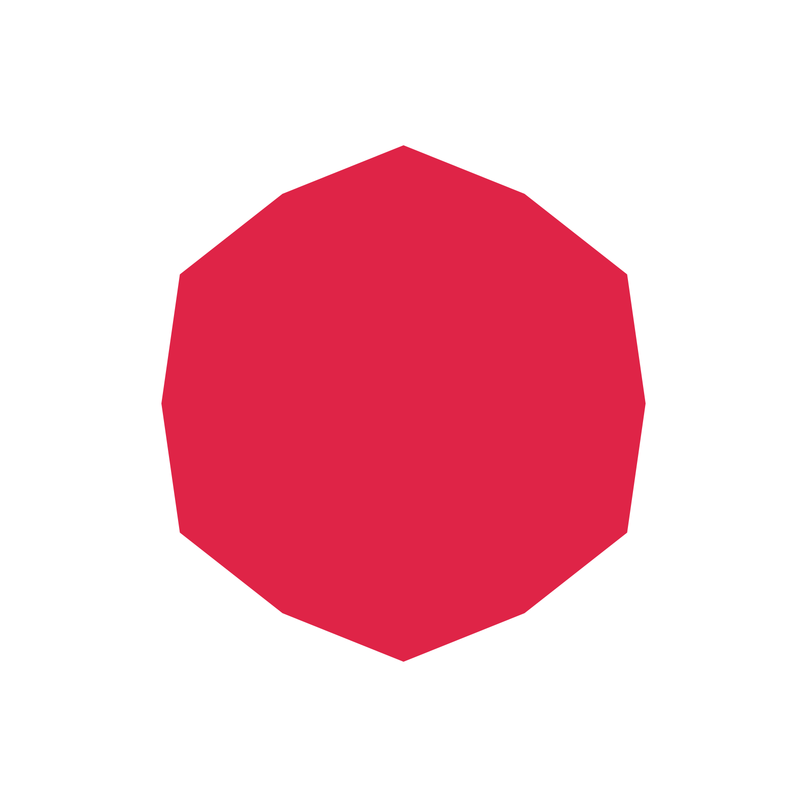 A single composition built around a 6-point sparkle with a subtle contour.