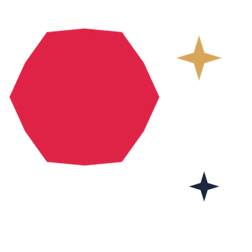 A trio composition built around a 6-point sparkle with a inverted contour.