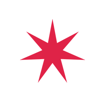 A single composition built around a 7-point sparkle with a slender contour.