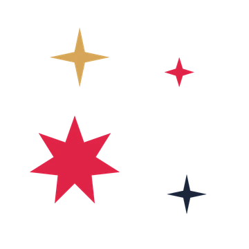 A corner composition built around a 7-point sparkle with a pointed contour.