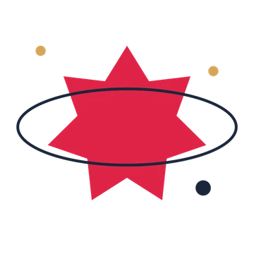 A orbit composition built around a 7-point sparkle with a balanced contour.