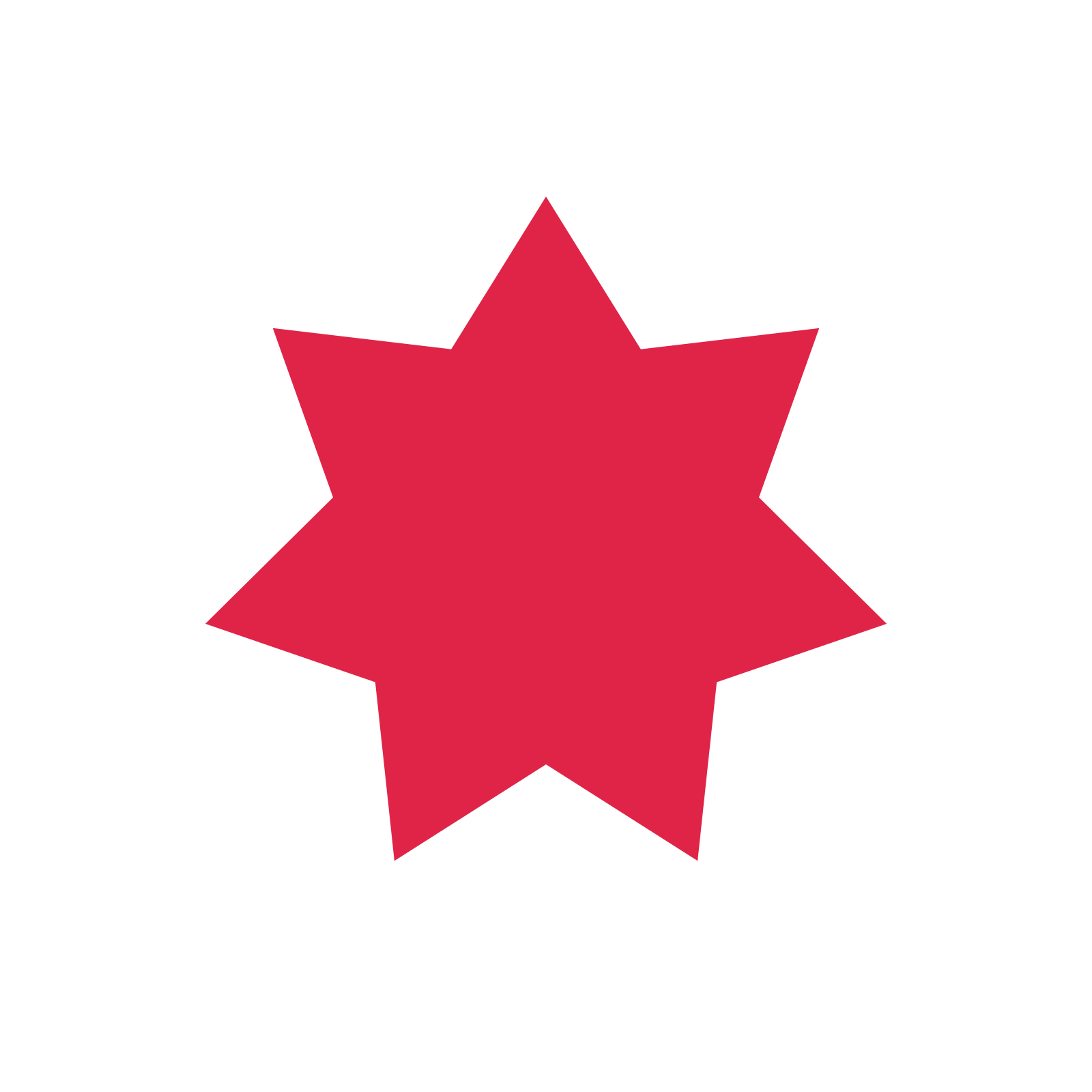 A single composition built around a 7-point sparkle with a balanced contour.