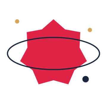 A orbit composition built around a 7-point sparkle with a broad contour.