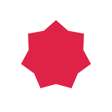 A single composition built around a 7-point sparkle with a broad contour.
