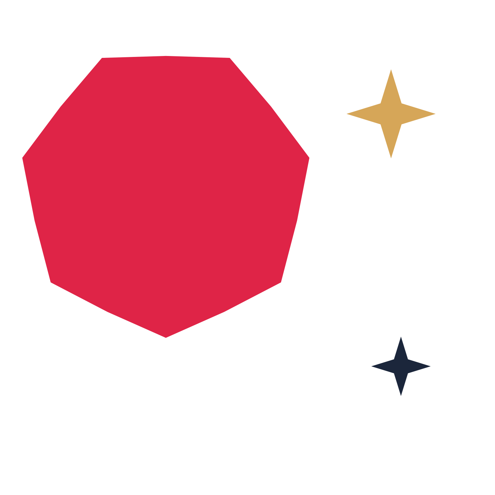 A trio composition built around a 7-point sparkle with a inverted contour.