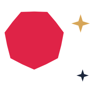 A trio composition built around a 7-point sparkle with a inverted contour.