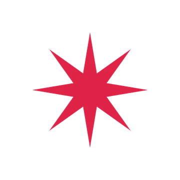 A single composition built around a 8-point sparkle with a slender contour.