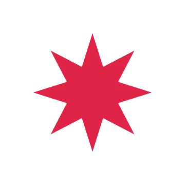A single composition built around a 8-point sparkle with a pointed contour.