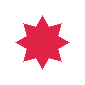 A single composition built around a 8-point sparkle with a balanced contour.