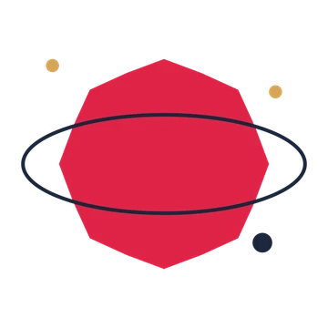 A orbit composition built around a 8-point sparkle with a subtle contour.