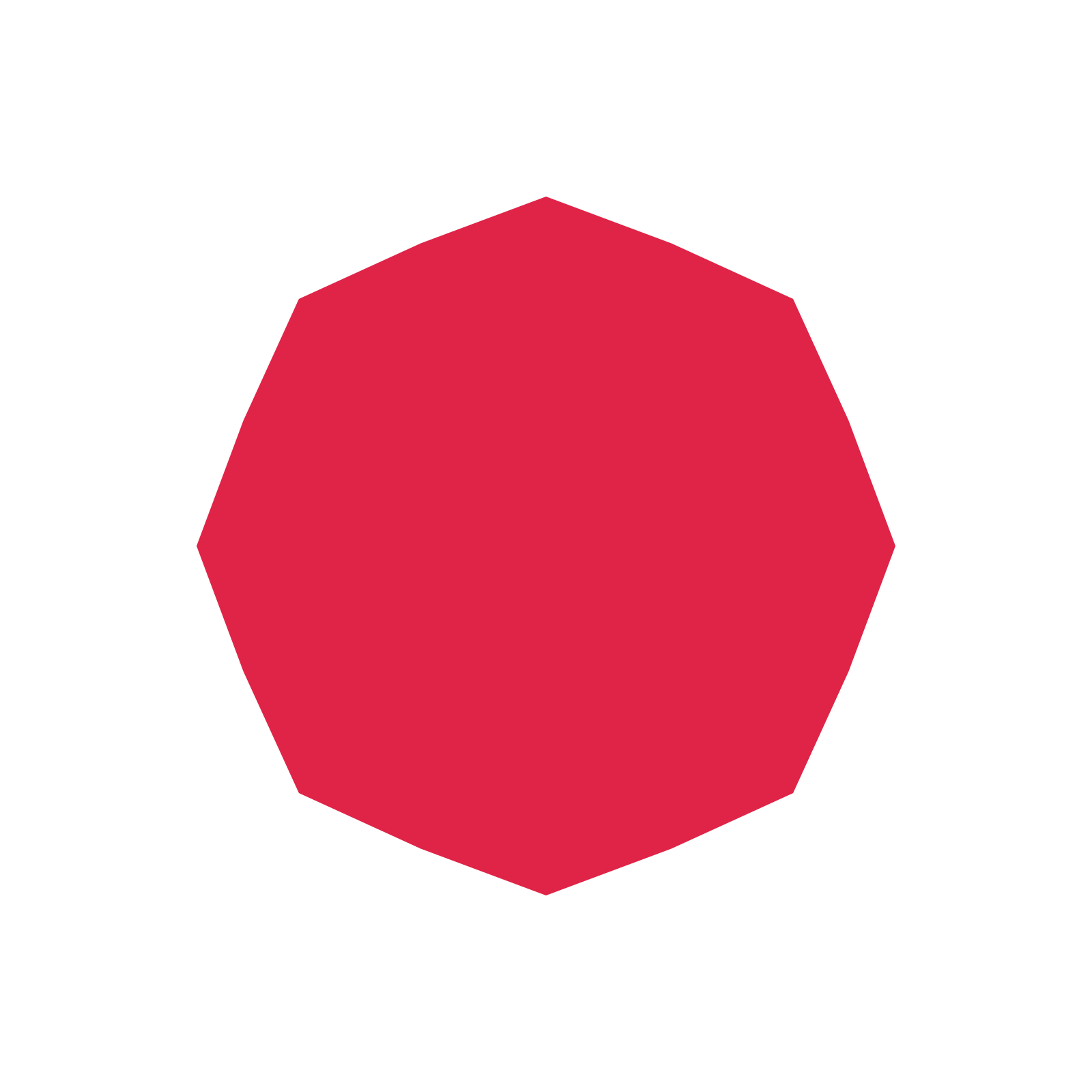 A single composition built around a 8-point sparkle with a subtle contour.
